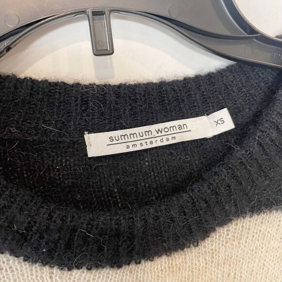 Summum Woman Alpaca Striped Pullover Sweater Multi Size XS Long Sleeve Knitted - Picture 2 of 8